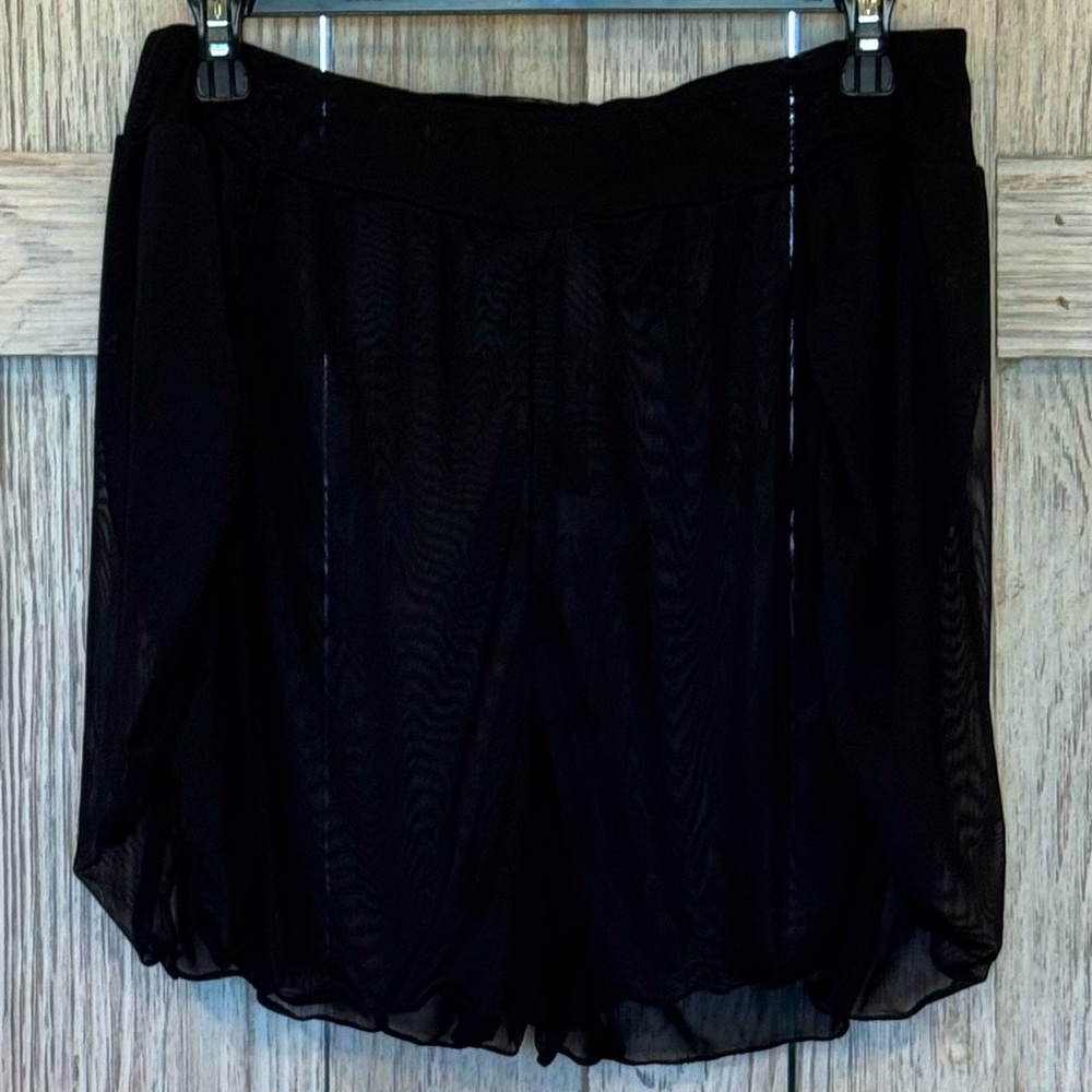 Unbranded Sheer Black Swim Shorts or cover up. Sz 1XL